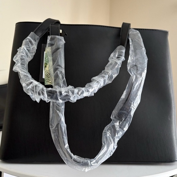 Badgley Mischka Black Tote Bag with Gold Logo NWT - Picture 2 of 5